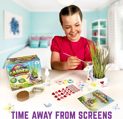 GirlZone Paint, Plant and Nurture My Unicorn Garden, DIY Garden Art Painting Kit and Kids Plant Growing Kit, Gift Idea and Crafts for Kids Ages 4-8