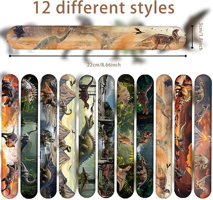 60PCS Realistic Dinosaur Party Favors Set include 36Pcs Dinosaur Temporary Tattoos Stickers, 24Pcs Dinosaur Slap Bracelet for Forest Dinosaur Dino Party Favors Prehistoric Dinosaur Themed Supplies