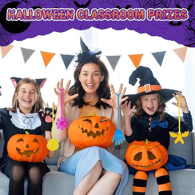 Halloween Sticky Hands Bulk 42PCS Halloween Party Favors for Kids Stretchy Sticky Hand Toy Halloween Goodie Bag Stuffers Fillers Trick or Treat Halloween Party Supplies Toys Classroom Prizes for Kids