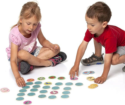 Cottify 2-Pack Wooden Memory Matching Game for Toddlers, Durable Memory Game for Toddlers 3-5 Years, Toddler Memory Game, Toddler Matching Game, Memory Games for Kids 3 and up, 72 Cards