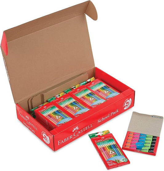 Faber-Castell Grip Colored EcoPencils School Pack - 288 Colored EcoPencils - 12 Pencil Sharpeners