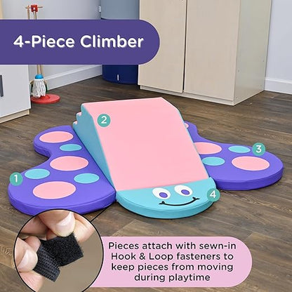 Children's Factory Nature Butterfly Climber, Toddler Indoor Playground Set, Soft Play Climbing for Toddlers, Pink Set