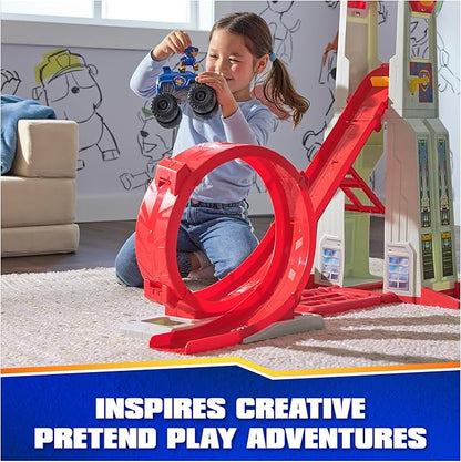 PAW Patrol: Rescue Wheels Super Loop Tower HQ, with Light, Sound, Vehicle Launcher, Chase Action Figure & Toy Truck, Kids Toys for Boys & Girls Age 3+