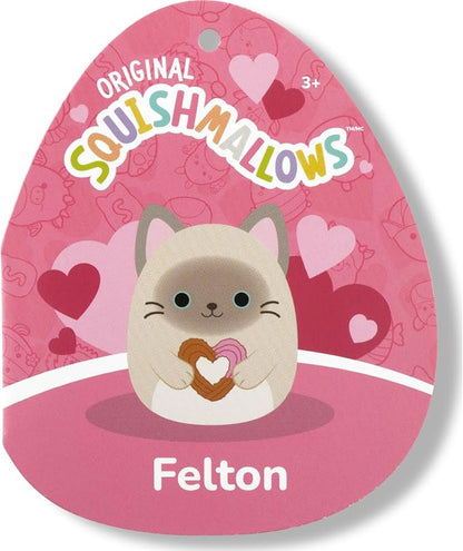Squishmallows Original 12in Felton The Siamese Cat Holding Heart Churro – Official Jazwares Valentine’s Day Plush (Medium-Sized)