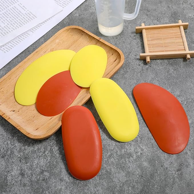 6 Pack Pottery Ribs Soft Rubber Pottery Rib Mud Tools Ceramic Sculpture Modeling Cutter Clay Scraper Crafts Shaping Tool Set for Smooth Finishing and Removing Finger Marks, 3 Different Sizes