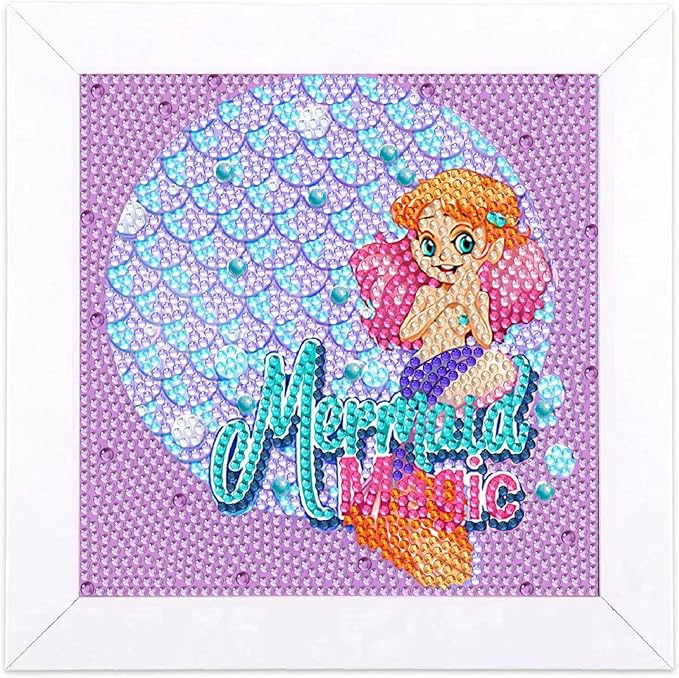 Junrife 5D Diamond Craft Kits Stickers for Kids,Gem Kids' Paint by Number Kits Mosaic Sticker - Best Gifts for Girls Over Ages 6 Easy for Kids Adult Beginners