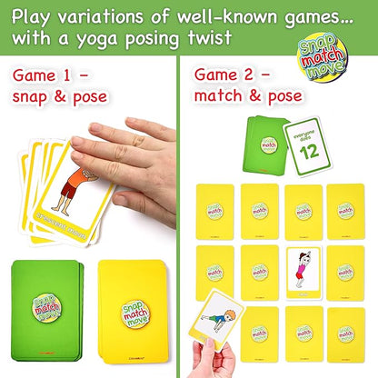 Yoga Cards for Kids - Calm Kids Exercise Equipment and Relaxing Exercise Cards, Play Yoga Pretzels Games of Mindful Memory Cards, Matching & Go Fish. Includes Game Instructions