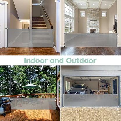 115 Inch Retractable Pet Gate for Dogs Extra Wide Baby Gate Retractable Baby Gates Extra Wide Puppy Gate Retractable Dog Gate for The House Extra Wide Child Safety Gate Extra Long Baby Gate for Stairs