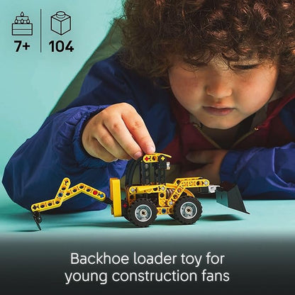 LEGO Technic Backhoe Loader Construction Toy - Building Toy Set for Boys and Girls, Ages 7+ - Educational Gift Idea for Kids Birthday with Usable Back Digger, Scoop, & Outriggers - 42197