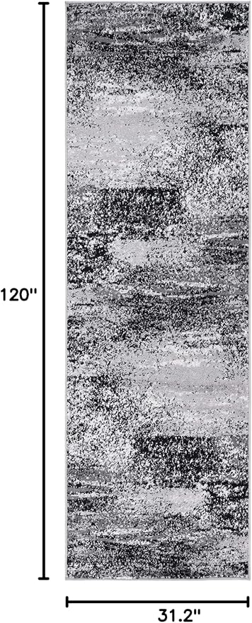 SAFAVIEH Adirondack Collection Runner Rug - 2'6" x 10', Silver & Multi, Modern Abstract Design, Non-Shedding & Easy Care, Ideal for High Traffic Areas in Living Room, Bedroom (ADR112G)