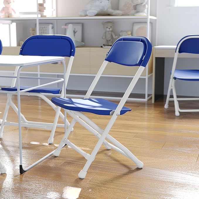 Flash Furniture Timmy 10 Pack Kids Blue Plastic Folding Chair