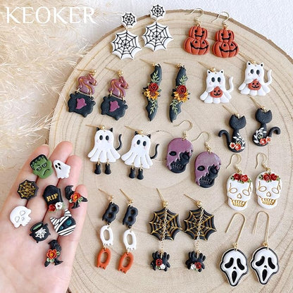 KEOKER Halloween Polymer Clay Cutters - 24 Shapes for Jewelry & Earrings