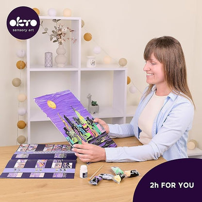OKTO New York Skyline - DIY 3D Painting 30x40cm Air Dry Clay Kit - Ideal Crafts for Adults and Kids, Perfect for Creative Art Projects and Home Décor