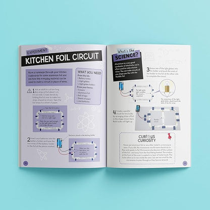 Hinkler Curious Universe Kids: Discover Electricity - Book & Science Experiments Kit, STEM Education Kits, Create Electrical Circuits, Includes 20 Pieces, Hinkler Science & Physics Kit for Kids