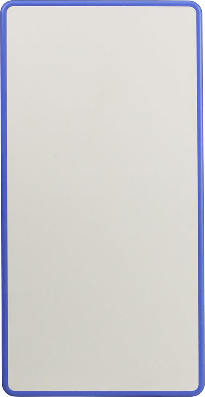 Flash Furniture Wren 23.625''W x 47.25''L Rectangular Blue Plastic Height Adjustable Activity Tables with Grey Tops, Set of 6