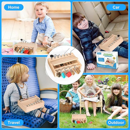 INIFEIDALA Montessori Screwdriver Board Set - Lock and Key Toy,Busy Board Toys for 3 4 5 Year Old,Kids Tool Set, Preschool Learning Sensory Fine Motor Skills STEM Toys