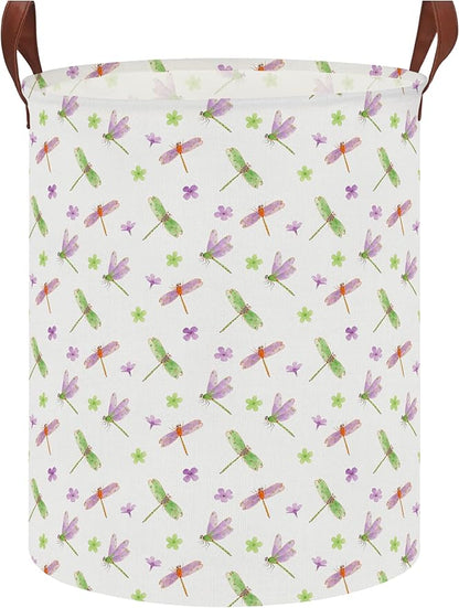 NTAOHAMPER Dragonfly Large Laundry Hamper,Laundry Basket,Baby Nursery Hamper,Waterproof Storage Bin,Clothes Organizer Basket,Room Decor(Dragonfly）
