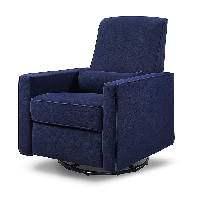 DaVinci Piper Upholstered Recliner and Swivel Glider in Navy, Greenguard Gold & CertiPUR-US Certified