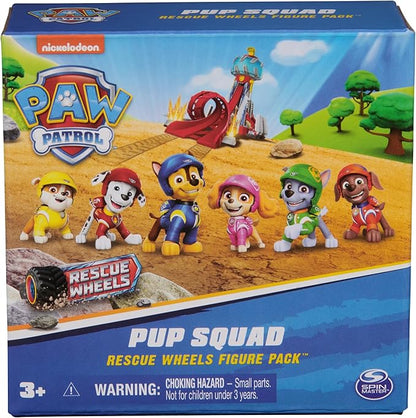 Paw Patrol: Rescue Wheels, 6-Piece Pup Squad Action Figure Gift Set, Kids Toys for Boys & Girls Ages 3 and Up