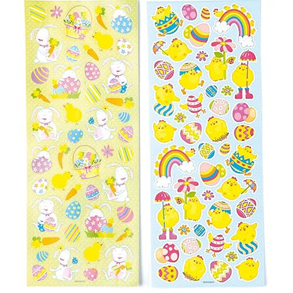 Baker Ross EV741 Easter Stickers - Pack of 240, Spring Self Adhesive Scrapbook Stickers, Themed Embellishments for Kids Arts and Crafts