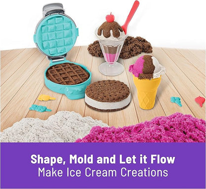 Kinetic Sand Scents, Ice Cream Treats Playset with 3 Colors Scented Play Sand & 6 Tools, Sensory Toys for Kids Ages 3 and up