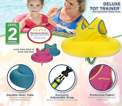 SwimSchool TOT Swim Trainer Vests for Toddlers Ages 2-4 – Boys/Girls – Multiple Colors/Styles – Learn to Swim Pool Floaties