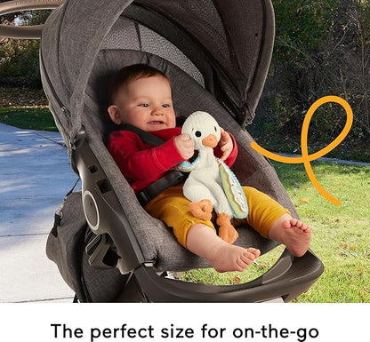 Fisher Price Baby Sensory Toy Snuggle Up Goose Plush with Jingle Sounds for Developmental Play Newborns Ages 3+ Months