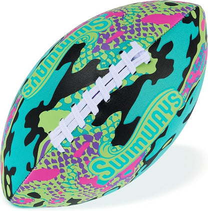 SwimWays Hydro Waterproof Football, Outdoor Games for Adults and Kids, Swimming Pool Accessories and Pool Party Games,9.25 Inches, Blue