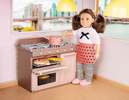 Lori Dolls – Cornelia's Kitchen Set – Mini Doll & Kitchen Play Set – 6-inch Doll & Cooking Accessories – Toy Oven, Stove & Play Food – Toys for Kids – 3 Years +