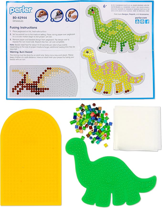 Perler Dinosaur Craft Bead Bucket Activity Kit, 5004 pcs