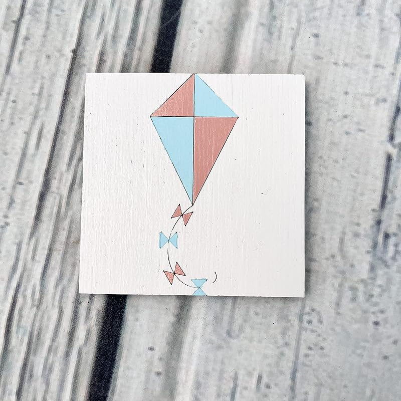 Spring Unfinished Barn Quilt Square Wooden Sign DIY Adult Crafts to Paint, Country Decor Canvas Quilts Blocks for Painting (15 inches, Kite) AVTRBoutique