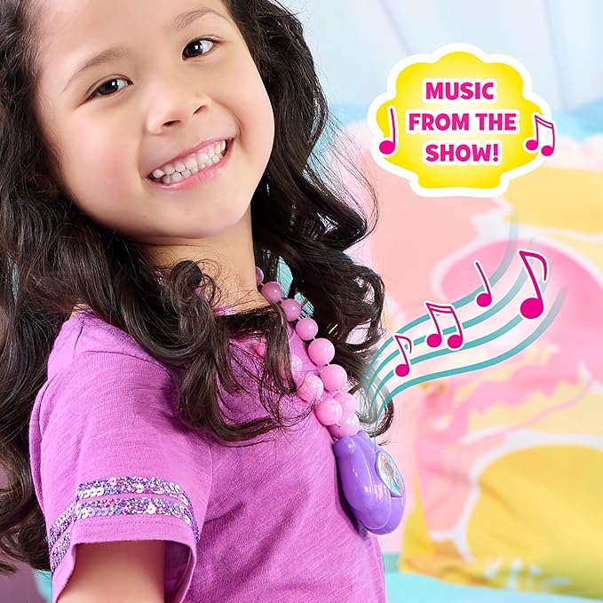 Disney Junior Ariel Ocean Glow Necklace with Lights and Sounds, Dress Up and Pretend Play, Kids Toys for Ages 3 Up by Just Play