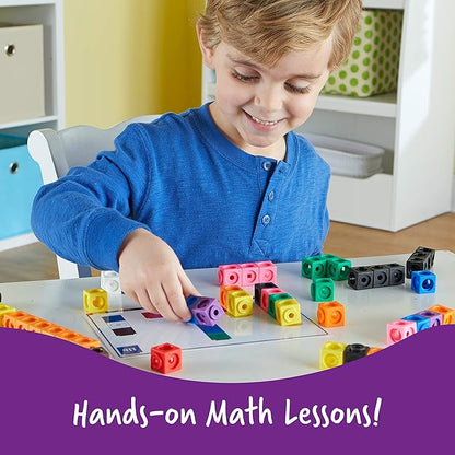 Learning Resources MathLink Cubes Early Math Activity Set - 115 Pieces, Ages 4+, Kindergarten STEM Activities, Linking Cubes, Connecting Cubes