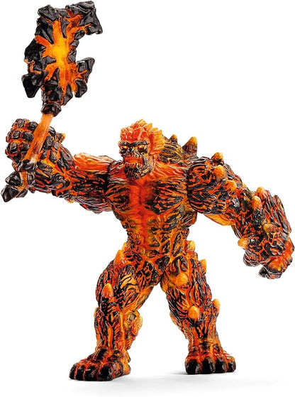 Schleich Eldrador Creatures Mythical Lava Monster - Lava Monster with Magic Axe, Posable Lava Golem Fantasy Action Figure, Highly Durable,for Boys and Girls Ages 7+