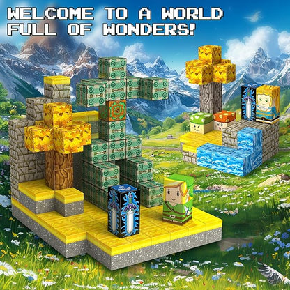 Magnetic Building Blocks for BOTW Fans, Koroks Magnet Cubes Blocks for Kids 5-7, STEM Building Game Sensory Outdoor Toys Christmas Birthday Gift for Boys&Girls, 100PCS