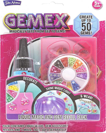 John Adams | GEMEX Refill Set: Magically Sets from Gel to gems! | Arts & Crafts | Ages 5+