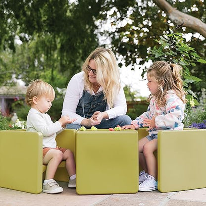 ECR4Kids Tri-Me 3-In-1 Cube Chair, Kids Furniture, Fern Green