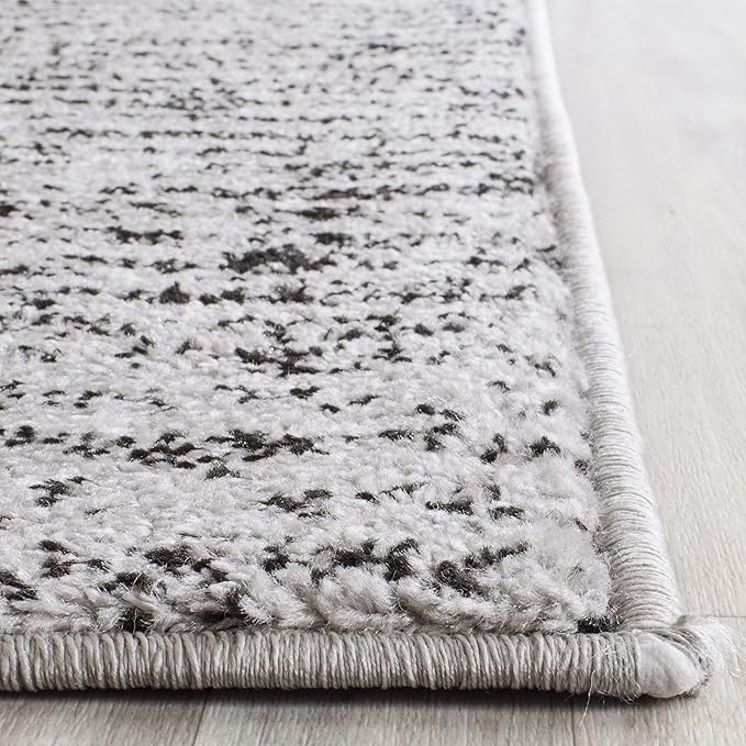 SAFAVIEH Adirondack Collection Runner Rug - 2'6" x 16', Black & Silver, Modern Abstract Design, Non-Shedding & Easy Care, Ideal for High Traffic Areas in Living Room, Bedroom (ADR117A)