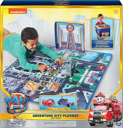 Paw Patrol, True Metal Adventure City Movie Play Mat Set with 2 Exclusive Toy Cars (Amazon Exclusive), 1:55 Scale, Kids Toys for Ages 3 and up