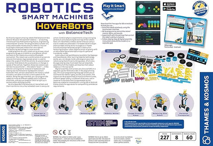 Thames & Kosmos Robotics: Smart Machines – HoverBots w/ BalanceTech STEM Experiment Kit | Build 8 Self-Balancing Robots | Color Manual & 3D Digital Assembly Instructions | Requires Tablet, Smartphone
