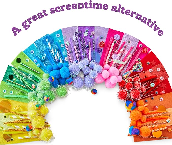 Kid Made Modern Rainbow Craft Kit - Bulk Arts & Crafts Supplies and Materials for Kids - 300+ Pieces DIY Art Box Case for Creative Projects (Ages 6+)