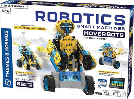 Thames & Kosmos Robotics: Smart Machines – HoverBots w/ BalanceTech STEM Experiment Kit | Build 8 Self-Balancing Robots | Color Manual & 3D Digital Assembly Instructions | Requires Tablet, Smartphone