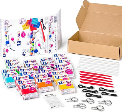 STAEDTLER 8023 15 FIMO Soft Oven-Hardening Polymer Modelling Clay - Basic XXL Kit, Assorted Colours (Pack of 26 x 57g Blocks & 20 x Accessories)