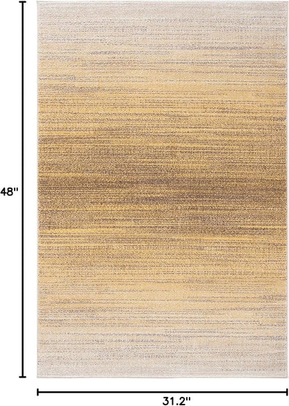 SAFAVIEH Adirondack Collection Accent Rug - 2'6" x 4', Gold & Ivory, Modern Ombre Design, Non-Shedding & Easy Care, Ideal for High Traffic Areas in Entryway, Living Room, Bedroom (ADR142D)