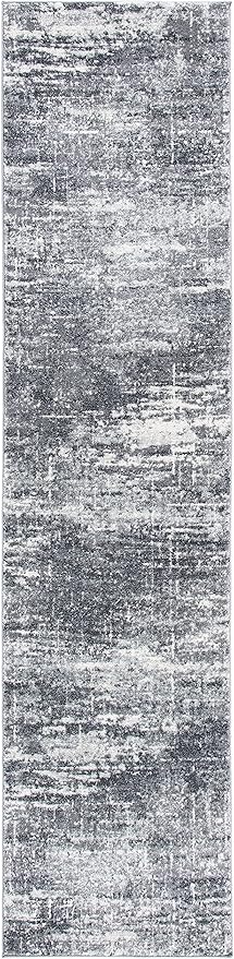 SAFAVIEH Evoke Collection 2'2" x 7' Ivory/Grey EVK272F Modern Abstract Non-Shedding Entryway Foyer Living Room Bedroom Kitchen Runner Rug