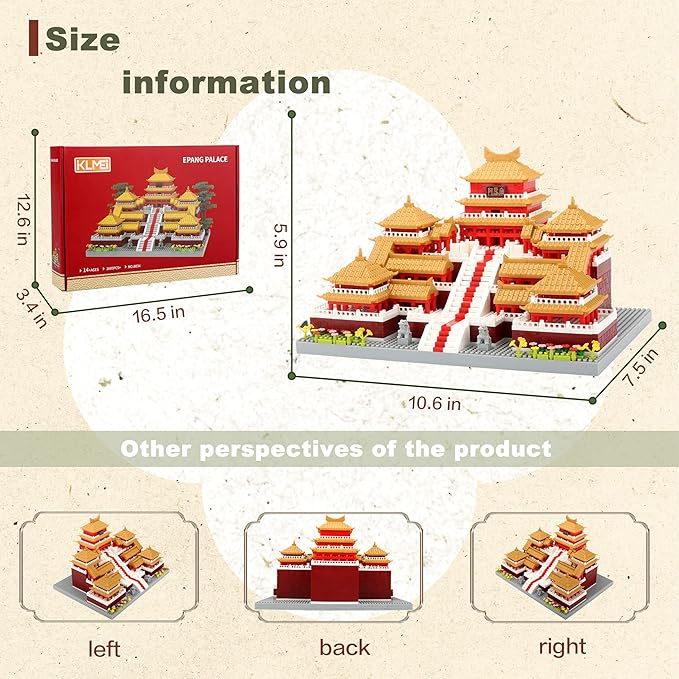 Chinese Architecture Micro Building Blocks Set Epang Palace 3050PCS Creative Toy Building Sets Best Present for Adults and Kids Age 14+