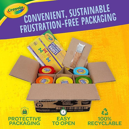 Crayola Spill Proof Paint Set (25ct), Washable Paint for Kids, Kids Craft Supplies, Holiday Gift for Toddlers & Kids, Nontoxic, 3+