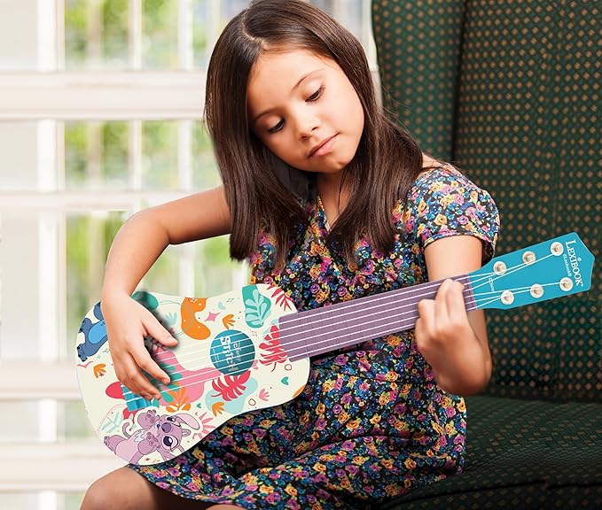 Lexibook, Disney Stitch, My First Guitar for Children, 6 Nylon Strings, 53 cm / 21'', Guide Included, Blue, K200D