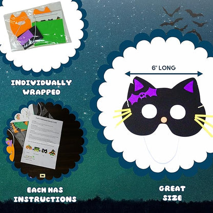 4E's Novelty Halloween Crafts for Kids - Self Adhesive Mask Foam Craft Kit School Home Group Activities Party Supplies