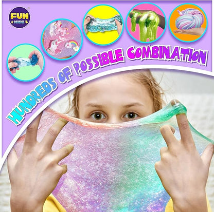Fluffy Unicorn Slime Kit for Girls, FunKidz Cloud Slime Gift for Ages 6+ Kids Fun Slime Making Kit Awesome Craft Toy Birthday Present Ideas